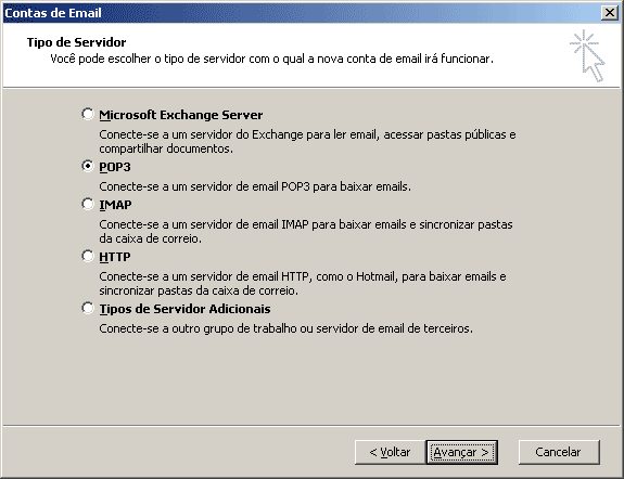 Configuração outlook 2003